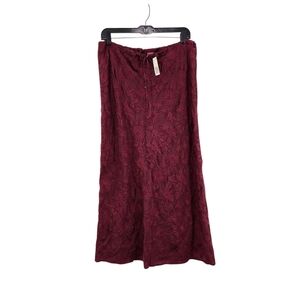 Ohm Women's Vintage  Embroidered Fit Flare Midi Skirt